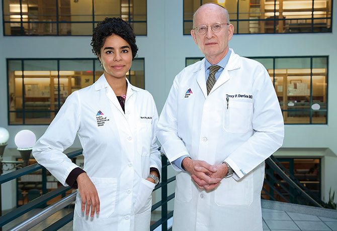 A photo of Maria Brito, MD, Director of the Mount Sinai Thyroid Center at Union Square, and Terry F. Davies, Co-Director