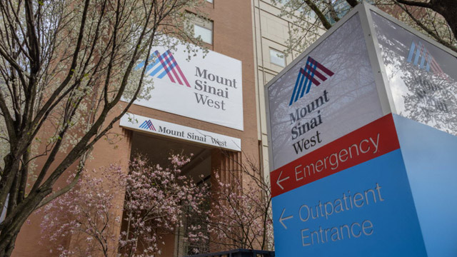 exterior shot of Mount Sinai West Emergency and Outpatient sign